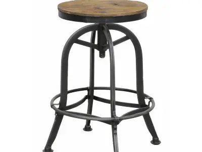 Jorgen Adjustable Height Swivel Bar Stool 3D model