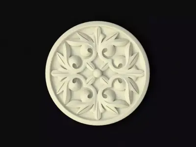 rosette decorative medallion 3D model 4