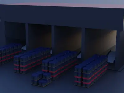 Low poly Factory package Low-poly 3D model