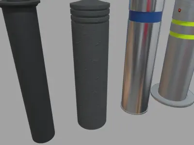 Bollards 07 08 09 010 Low-poly 3D model