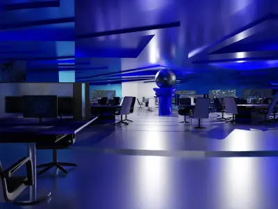 Sci-Fi Command Center Low-poly 3D model