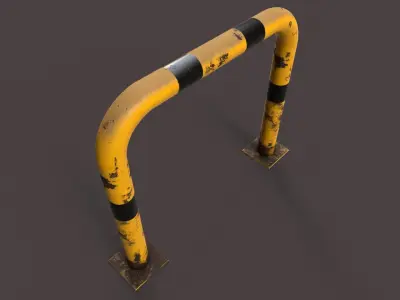 Barrier metal gate Low-poly 3D model