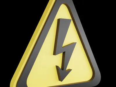 Road sign or Traffic sign 3D icon flat design collection no 5 Low-poly 3D model