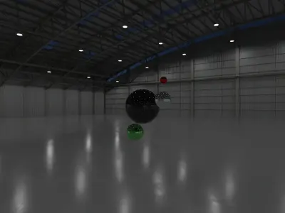 HDRI - Airplane Hangar Interior 8b - 8192x4096 -  v2 - NIGHT Texture