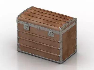 Light Brown Antique Chest Low-poly 3D model