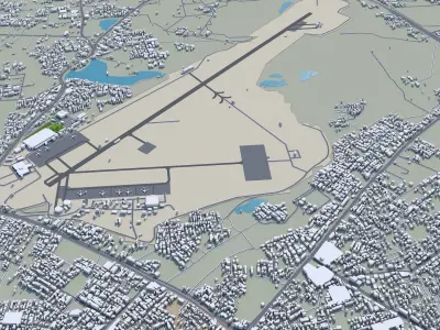 Vadodara India 30km AI Low-poly 3D model