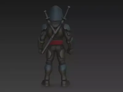 Powerful Futuristic Ninja Assassin Stylized 3D Character Model 3D model