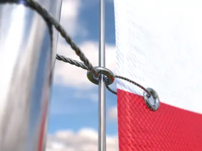 Flag Greenland animated loop 3D model