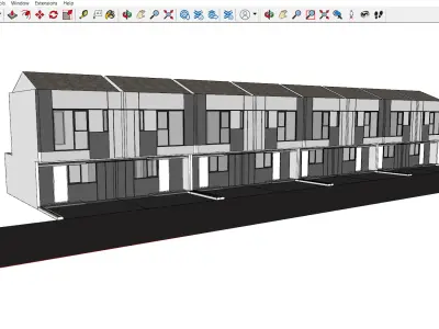 5x10 5m Modern 2 Storey House  SketchUp Model Only 3D model