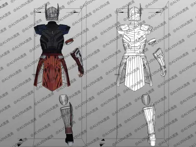Thor Jane Foster Armor - DIY Cosplay Pepakura Foam Template Low-poly 3D model