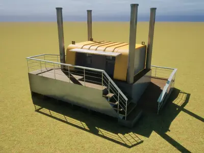 Korean Hanriver toilet 02 Low-poly 3D model Low-poly 3D model