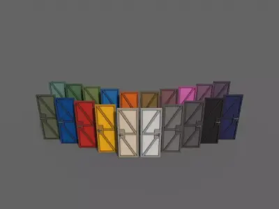 PBR Metal Door B1 Low-poly 3D model