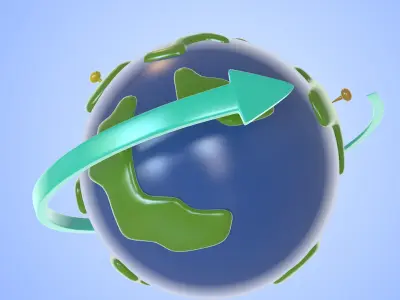 cartoon earth space travel water venus planet 3D model