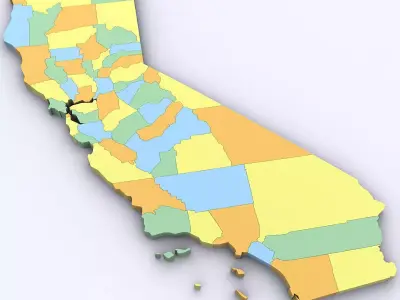 Map of California 3D model