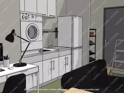 small single apartment  3D model