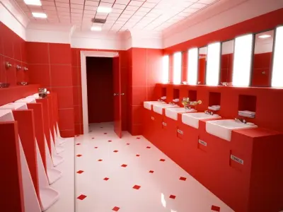 The Shining 1980 - Overlook Hotel - The Red Bathroom V02 3D model