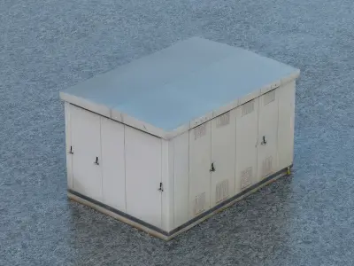 Electrical substation Low-poly 3D model