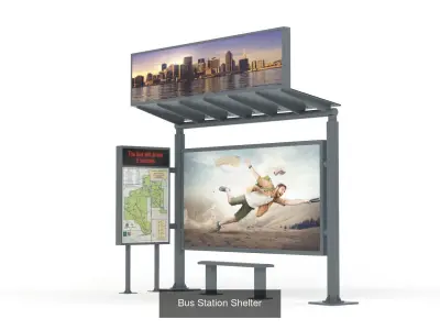 Bus Shelter Collection 3D Model Pack