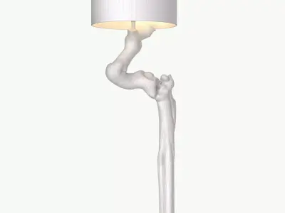 Rustic Floor lamp made natural driftwood branches Scandinavian 3D model