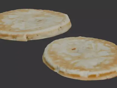  Round Flatbread Scan Low-poly 3D model