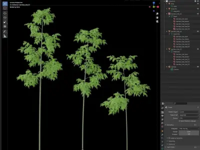 Bamboo Trees for scatter 3D model