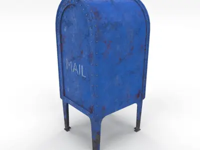 Mailbox Weathered PBR Low-poly 3D model