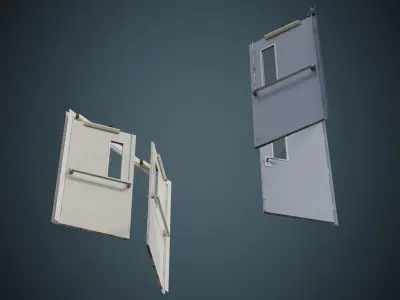 Hospital Door 1B Low-poly 3D model