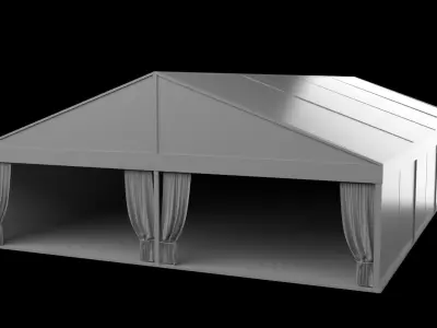 Transparent Marquee wedding tent Low-poly 3D model