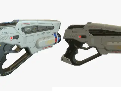 Sci Fi Gun Low-poly 3D model 7