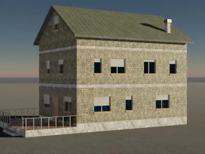 Old house 3D model Low-poly 3D model