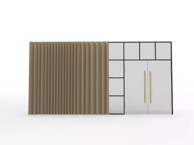 New York Glass wall with curtain Free 3D model