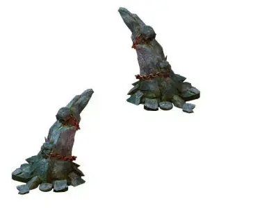 ison Valley scene - projections poison stone teeth 3D model