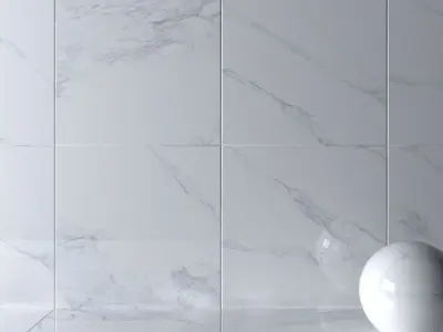 Wall Tiles Museum Calacatta 4D White 120x120 Set 2 Texture