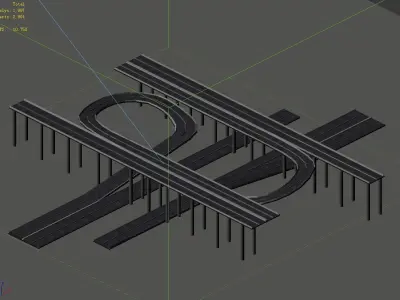 City Road - Overpass 01 3D model