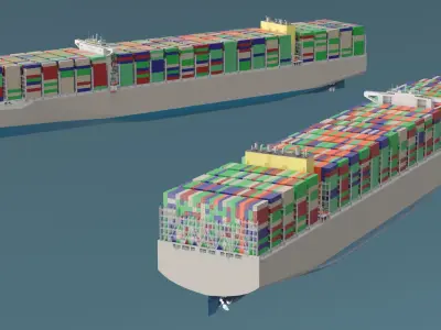  Ultra Large Container Cargo Ship 