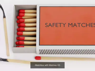 Matchbox Set - 3 Filled Boxes with Original Custom Covers  3D Model Pack