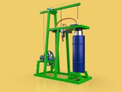 STIRLING STEAM POWER ENGINE ELECTRIC GENERATOR 3D model
