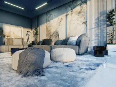 Tranquil Room Interior Design 3D model