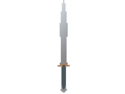 Voxel Sword v1 002 Low-poly 3D model
