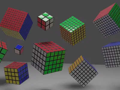 Rubiks Cube Collection Free low-poly 3D model