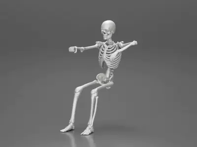 Skeleton with arm on window driving the car 3D print model
