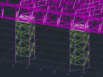 Detailed Steel Structure Hangar 3D CAD Model 3D model