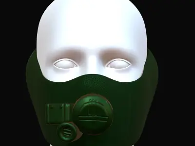 Gas mask respirator futuristic fantasy plastic Low-poly  Low-poly 3D model