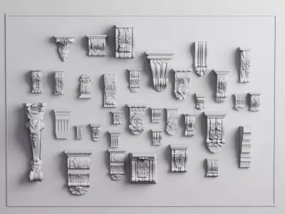 Luxury Classic Gold Ornament Collection - Corona - VRay - 3d Max 3D model