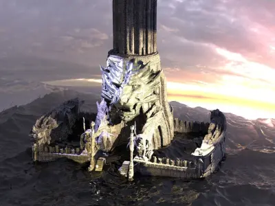 Jaguar Tower Monument Full  3D model