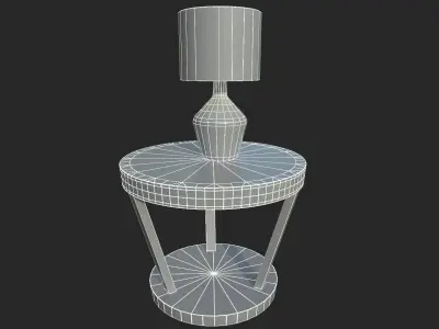 Light Set and Fan Low-poly 3D model