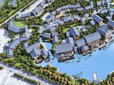 Water Town Masterplan 3D model