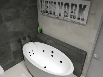 3D Modern Bathroom 3D model