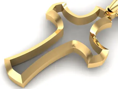 Light Gold Cross New Design  CP 44 3D print model