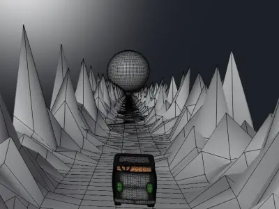 Space mountain Free low-poly 3D model